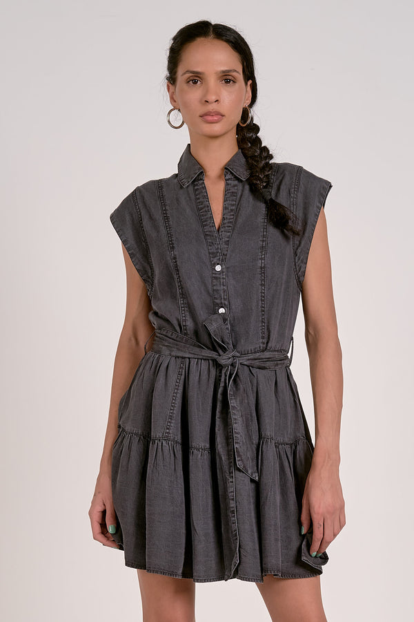 aurora chambray dress | grey