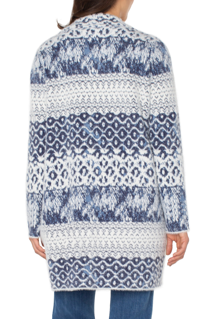 shibori print coatigan | navy