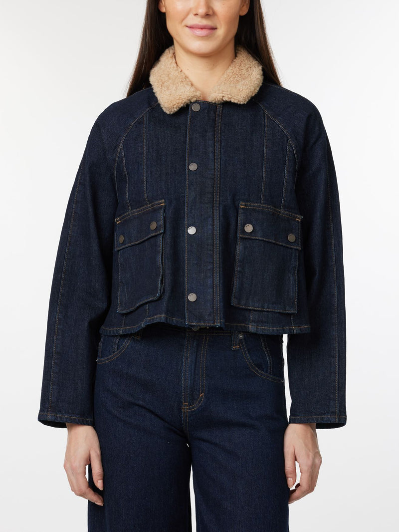 faux shearling collar barn jacket