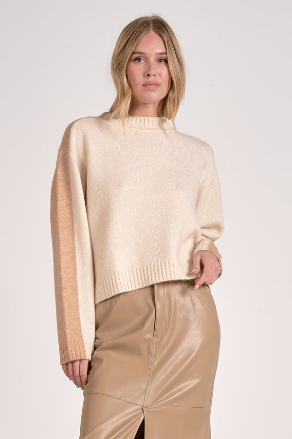 marla colorblock sweater | natural