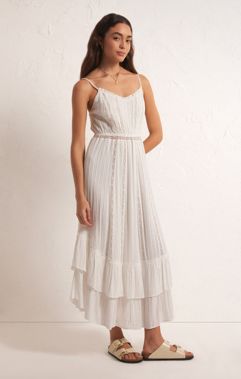 rose maxi dress | white