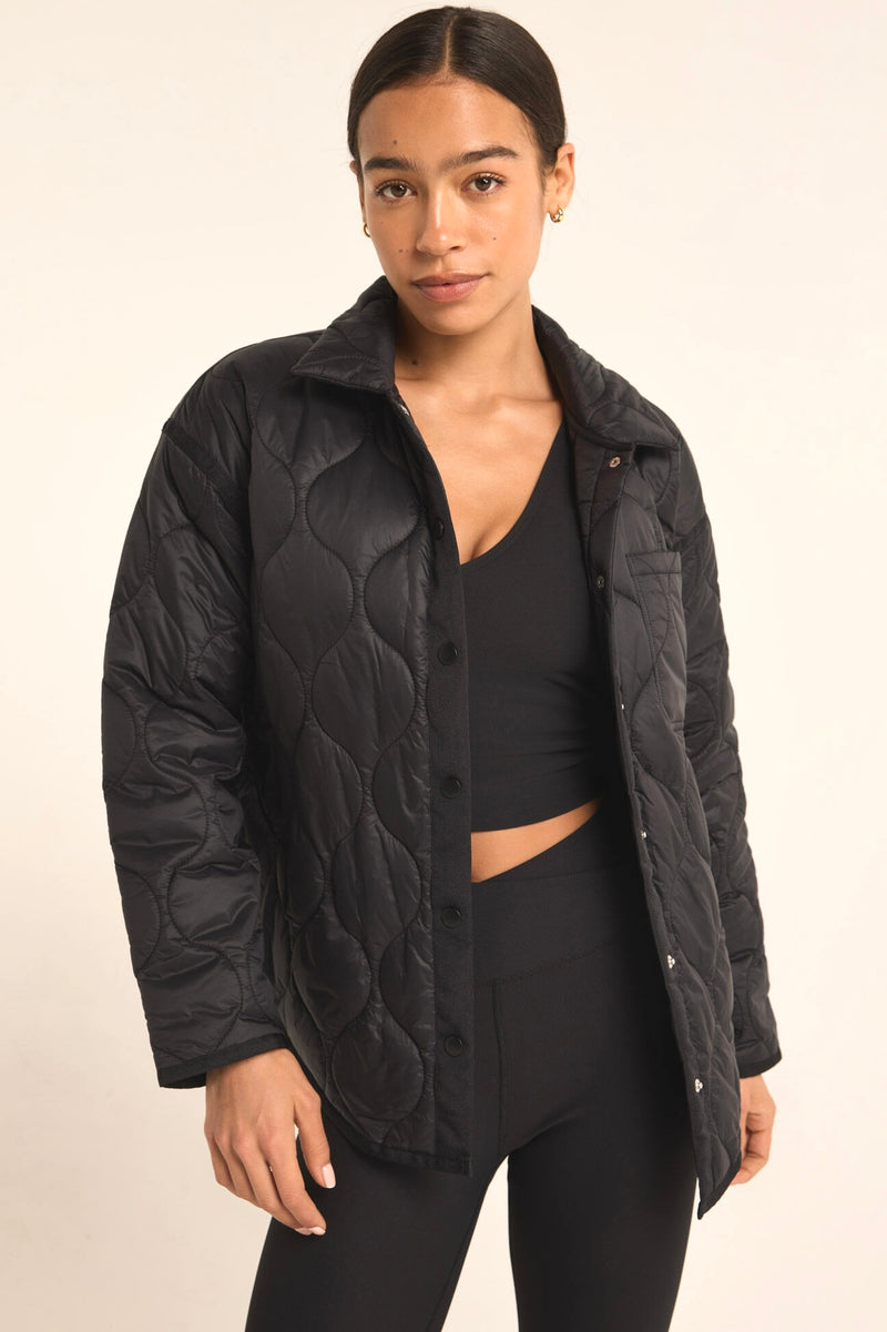 time is now quilted jacket | black