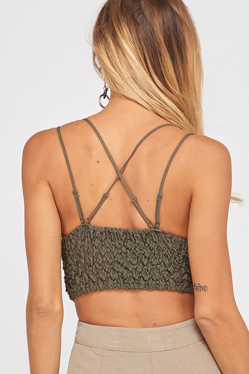 padded scalloped lace bralette