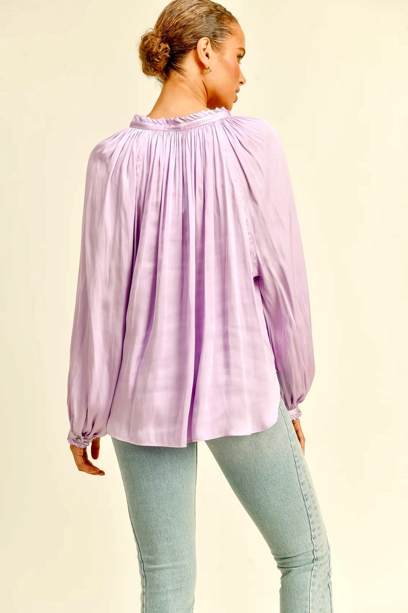 kendy ruffle detail blouse - lilac