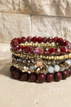 stretch bead bracelet set