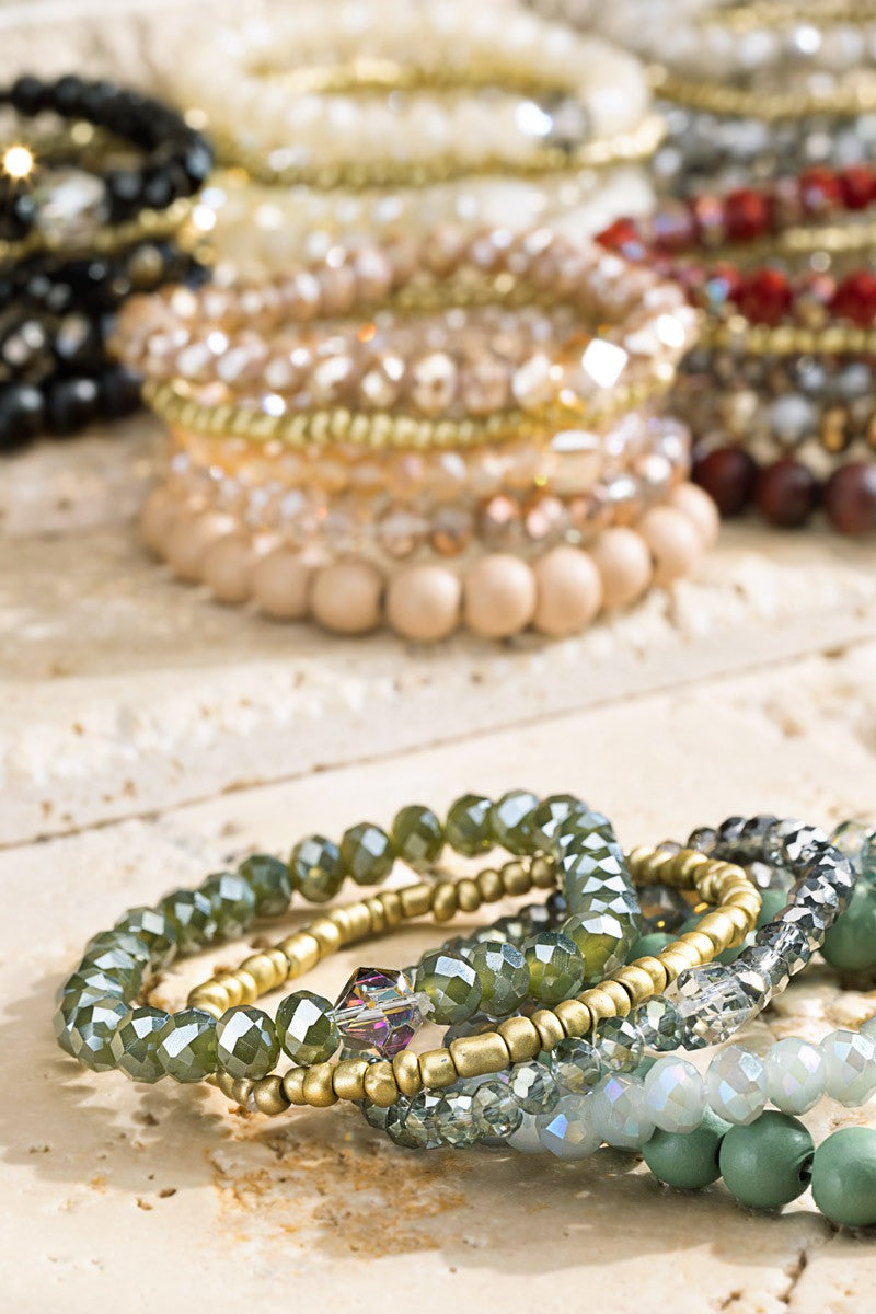 stretch bead bracelet set