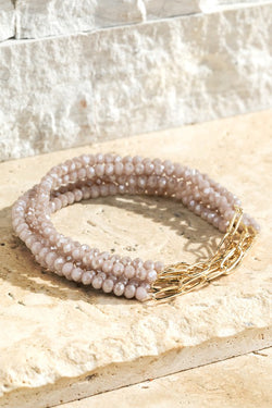 5 strand glass & chain bracelet
