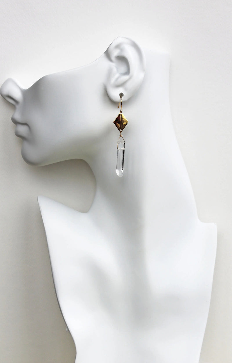 modern crystal gold earrings