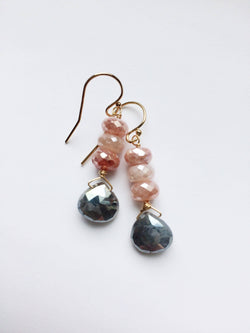 moonstone and silverite earrings