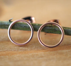 rose gold circles earrings