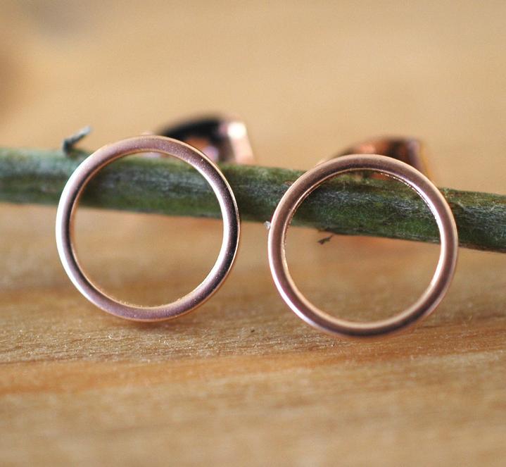 rose gold circles earrings