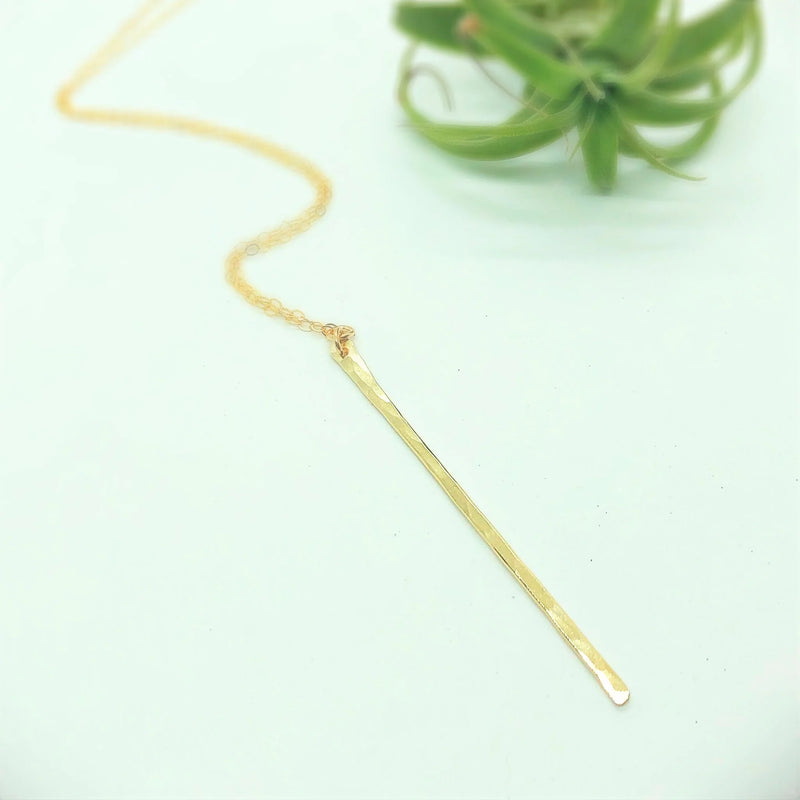 skinny bar necklace