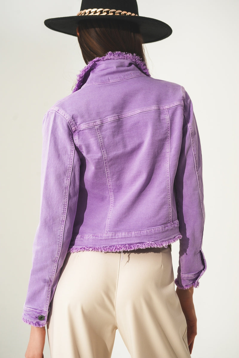 Washed Taupe Quilted Denim Jacket, Purple Door Boutique