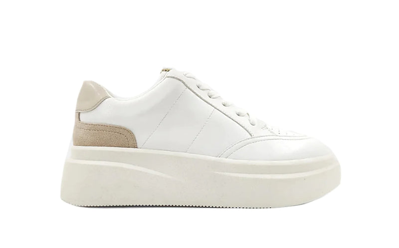 All white top platform sneakers